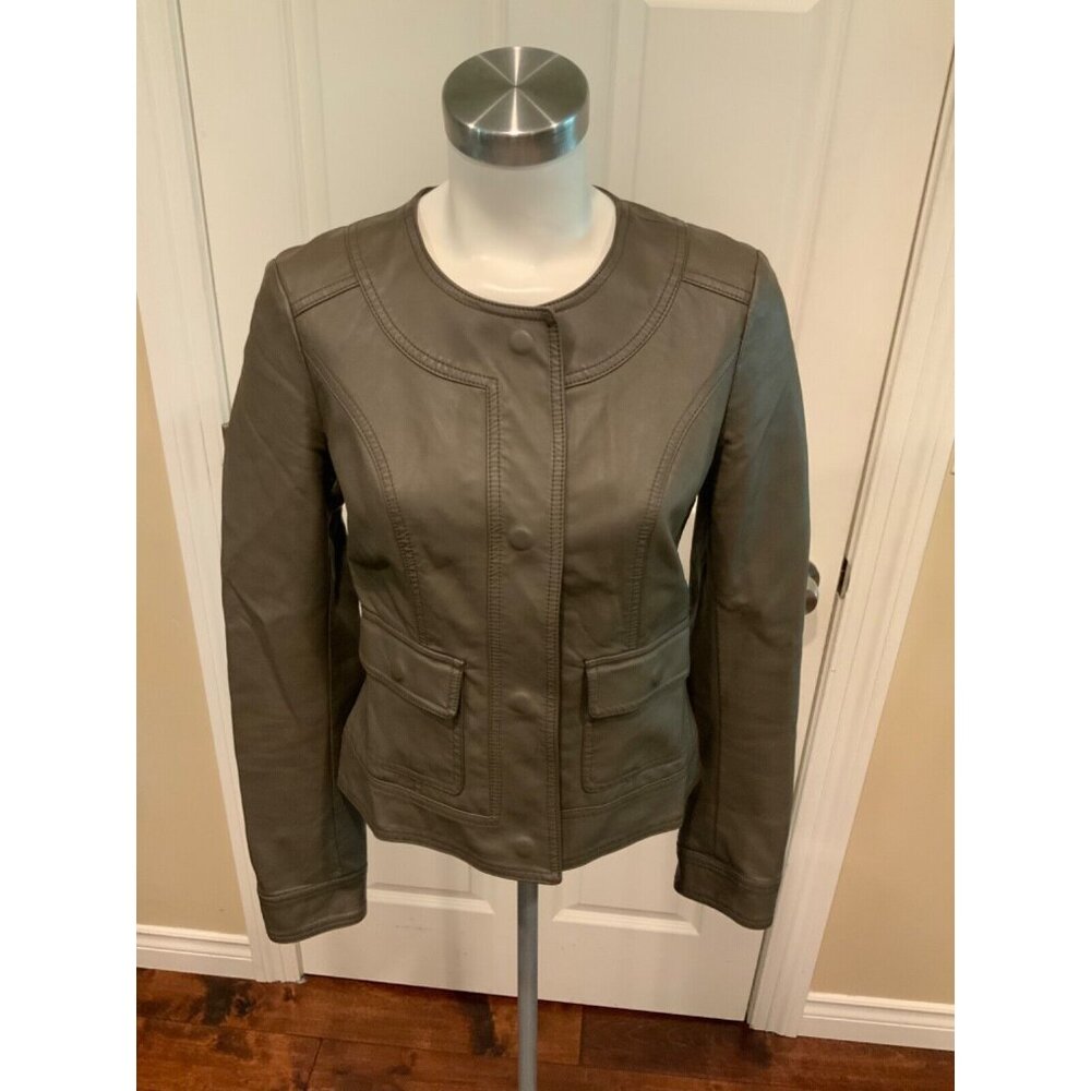 Kut From The Kloth  Gray Vegan Leather Jacket, Size Small